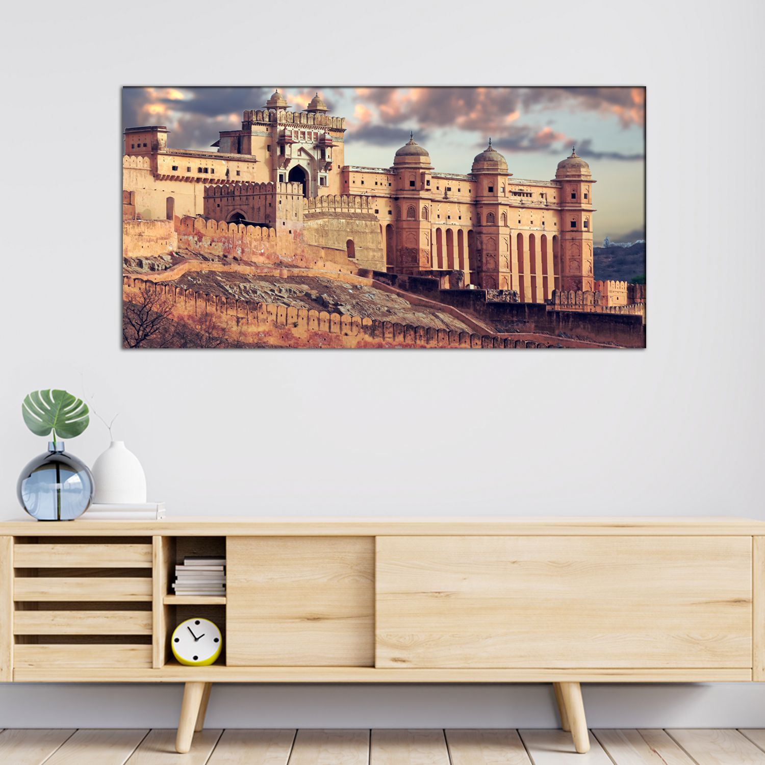 Amer fort Abstract Canvas Wall Painting
