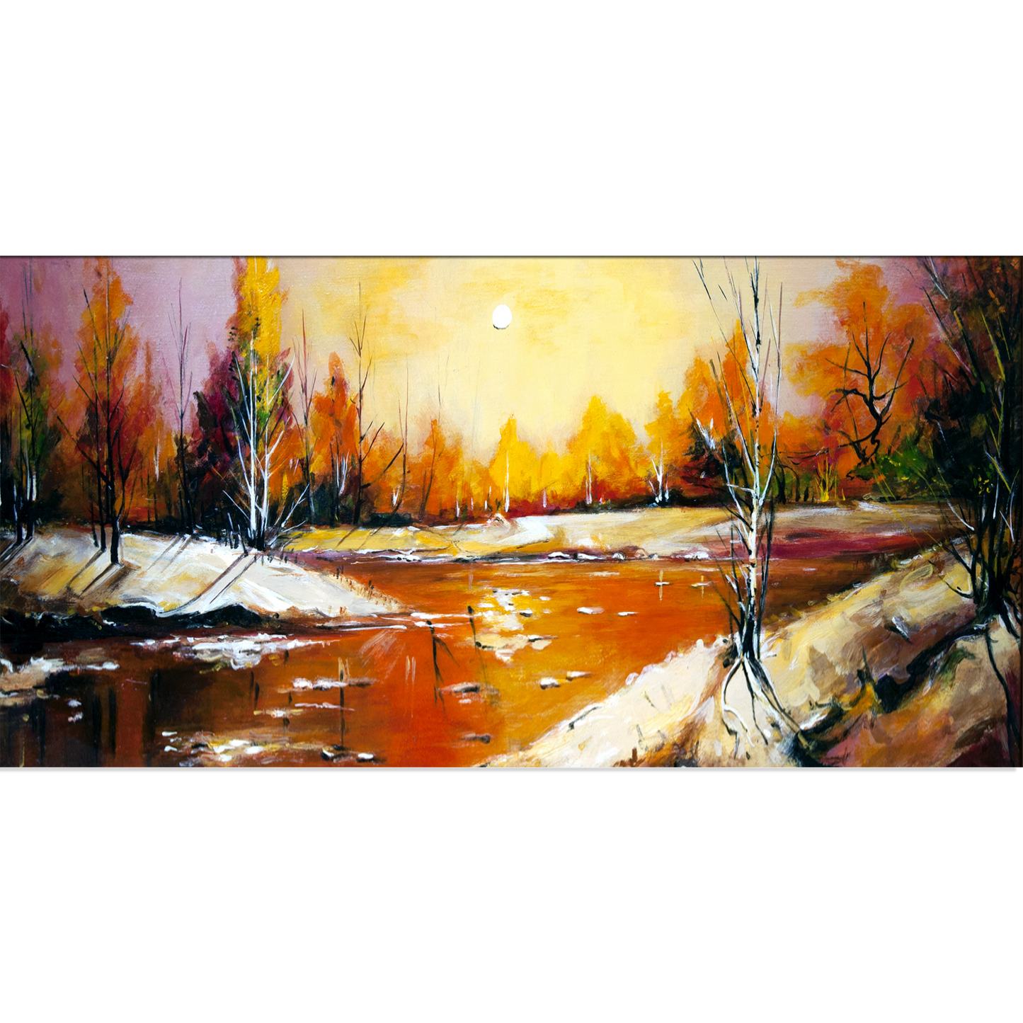 Abstract River Canvas Wall Painting
