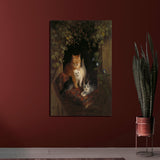 Cat With Kittens Canvas Wall Painting