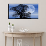 Beautiful Tree Under Moonlight Abstract Canvas Wall Painting