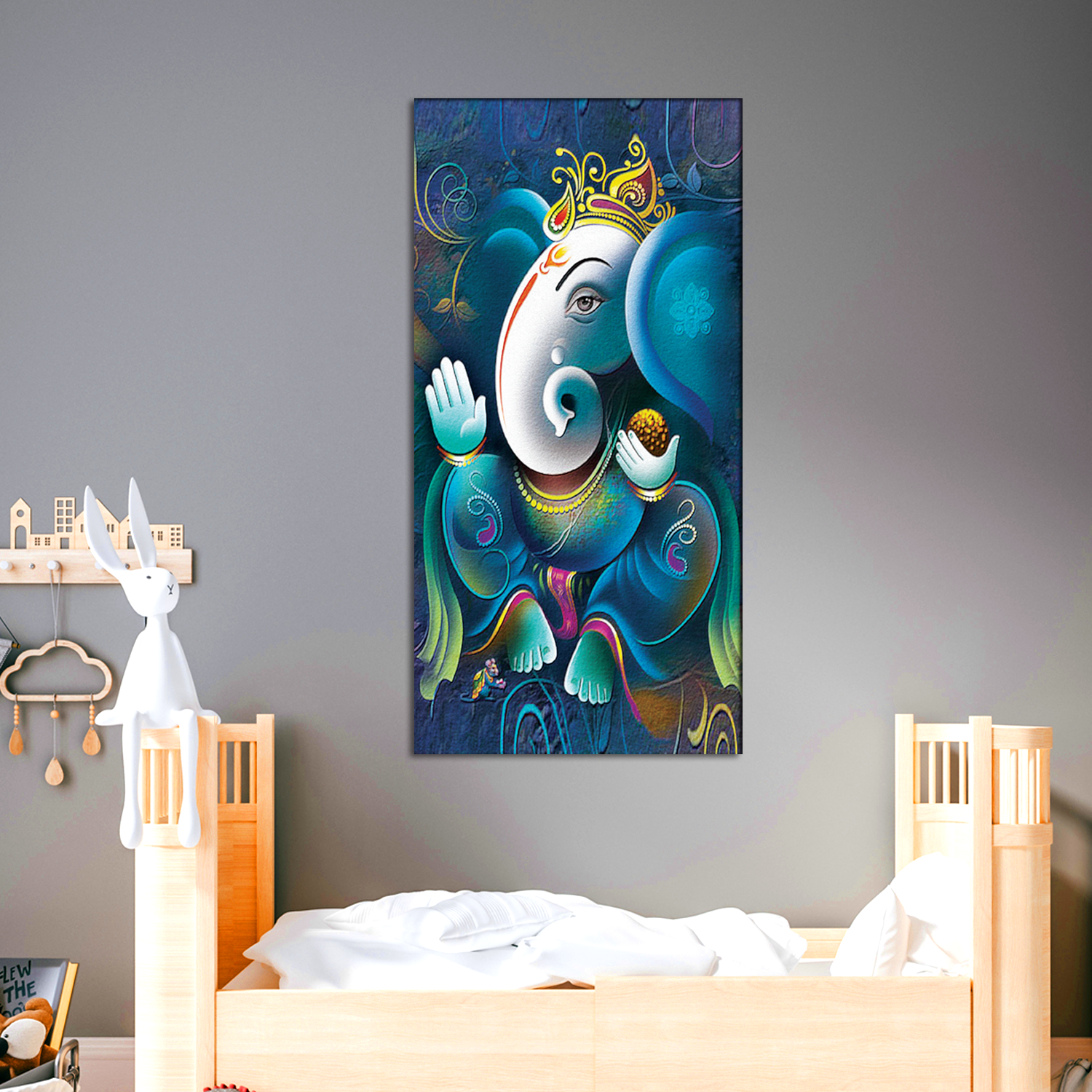 Wall Painting Canvas of Lord Ganesha for Room Decor