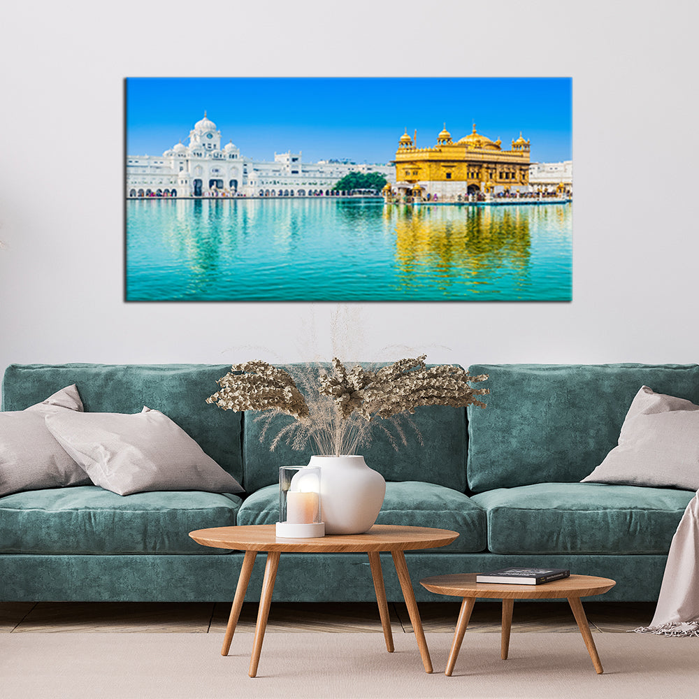 Morning View Of Golden Temple Sikh Canvas Wall Painting