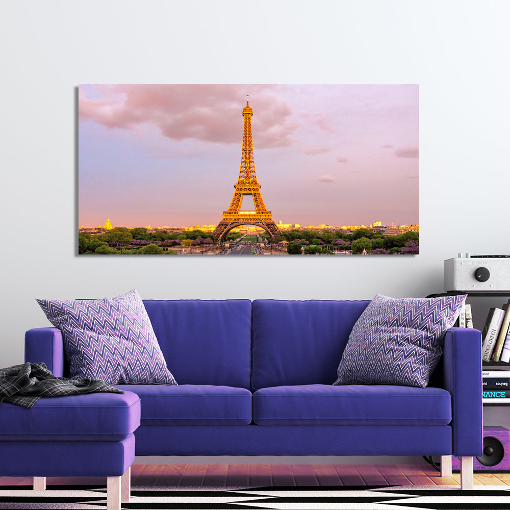 Eiffel Tower Paris View Canvas Print Modern Wall Painting