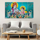 MDF wall panel painting of lord Radha and Krishna