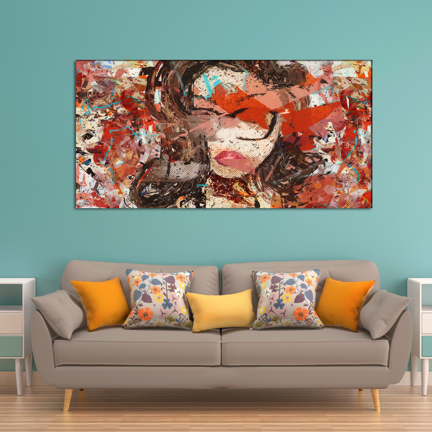 Beautiful Girl Abstract Canvas Wall Painting
