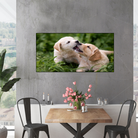 Two Labrador Puppy Animal Canvas Wall Painting