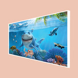 Shark For Kids Modern Art Canvas Floating Frame Wall Painting