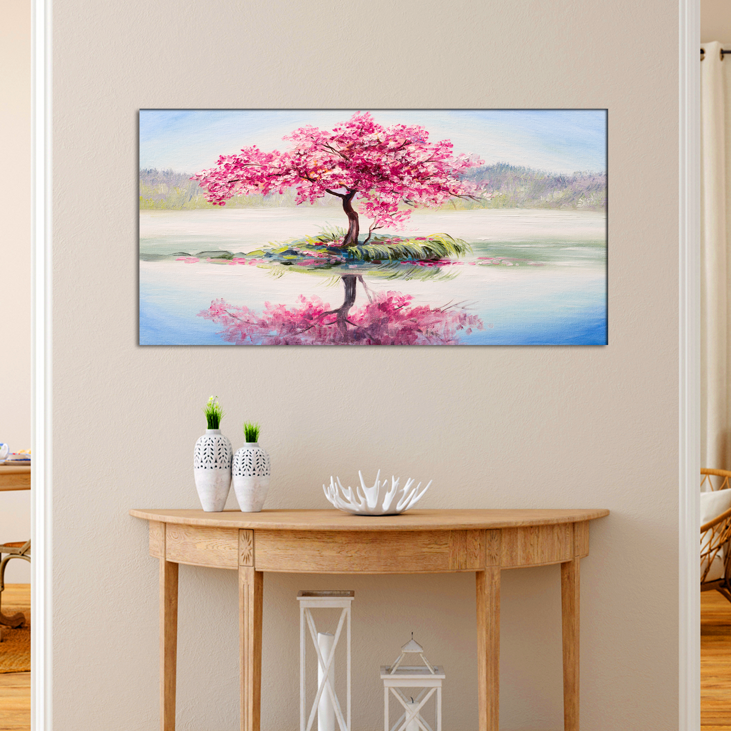 Japanese Cherry Blossom Tree Canvas Print Wall Painting