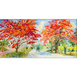 Red Flower Tree Canvas Print Wall Painting