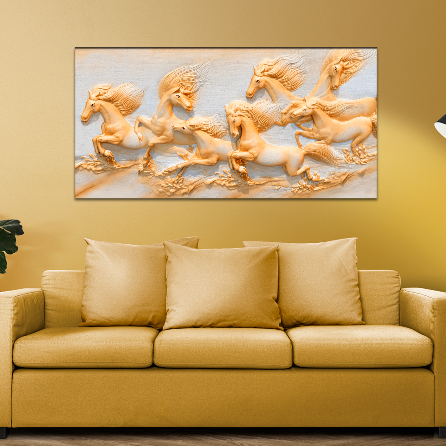 Seven Horses Running Canvas Wall Painting