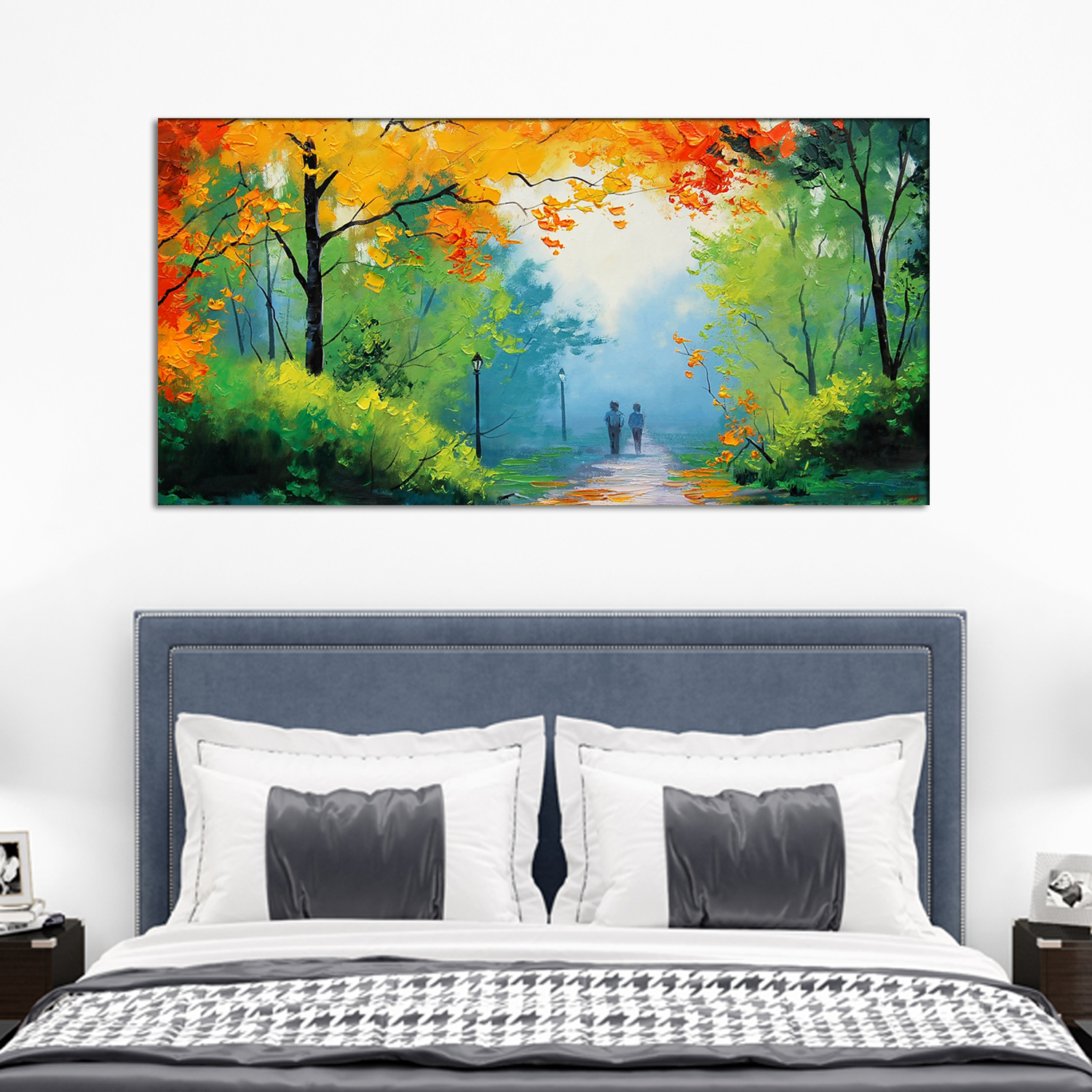 Romantic Love Couple in Forest Canvas Painting