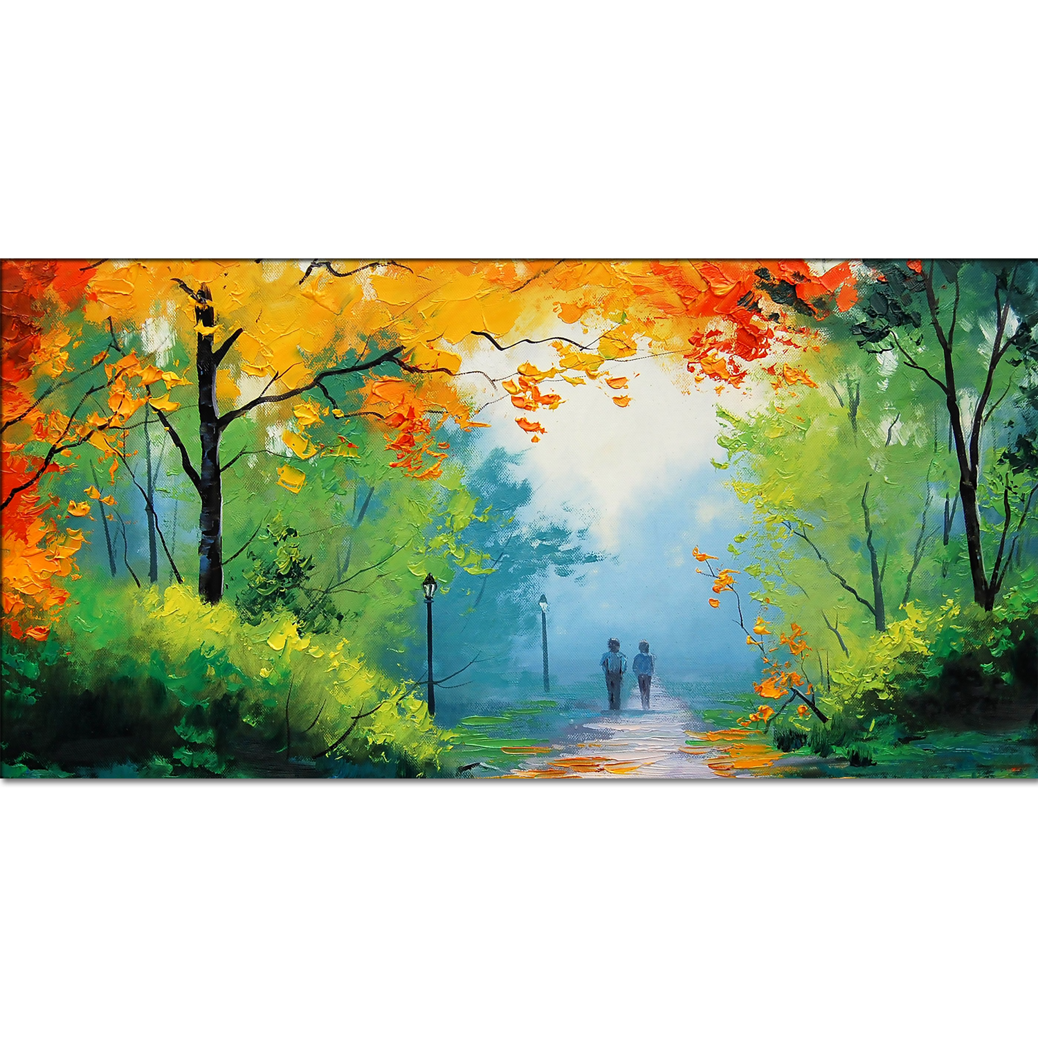 Romantic Love Couple in Forest Canvas Painting