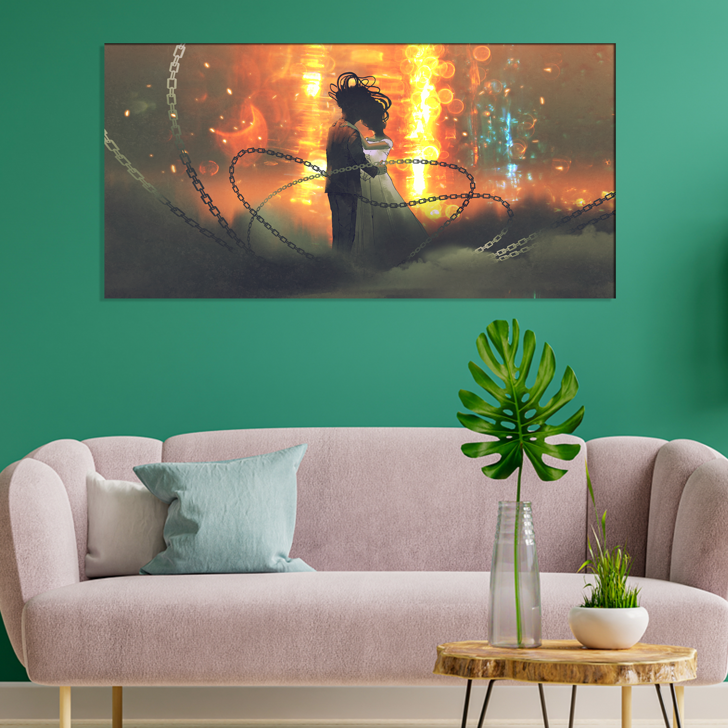 Wedding couple abstract Canvas Print Wall Painting