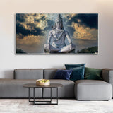pleasing wall painting of lord shiva meditating 