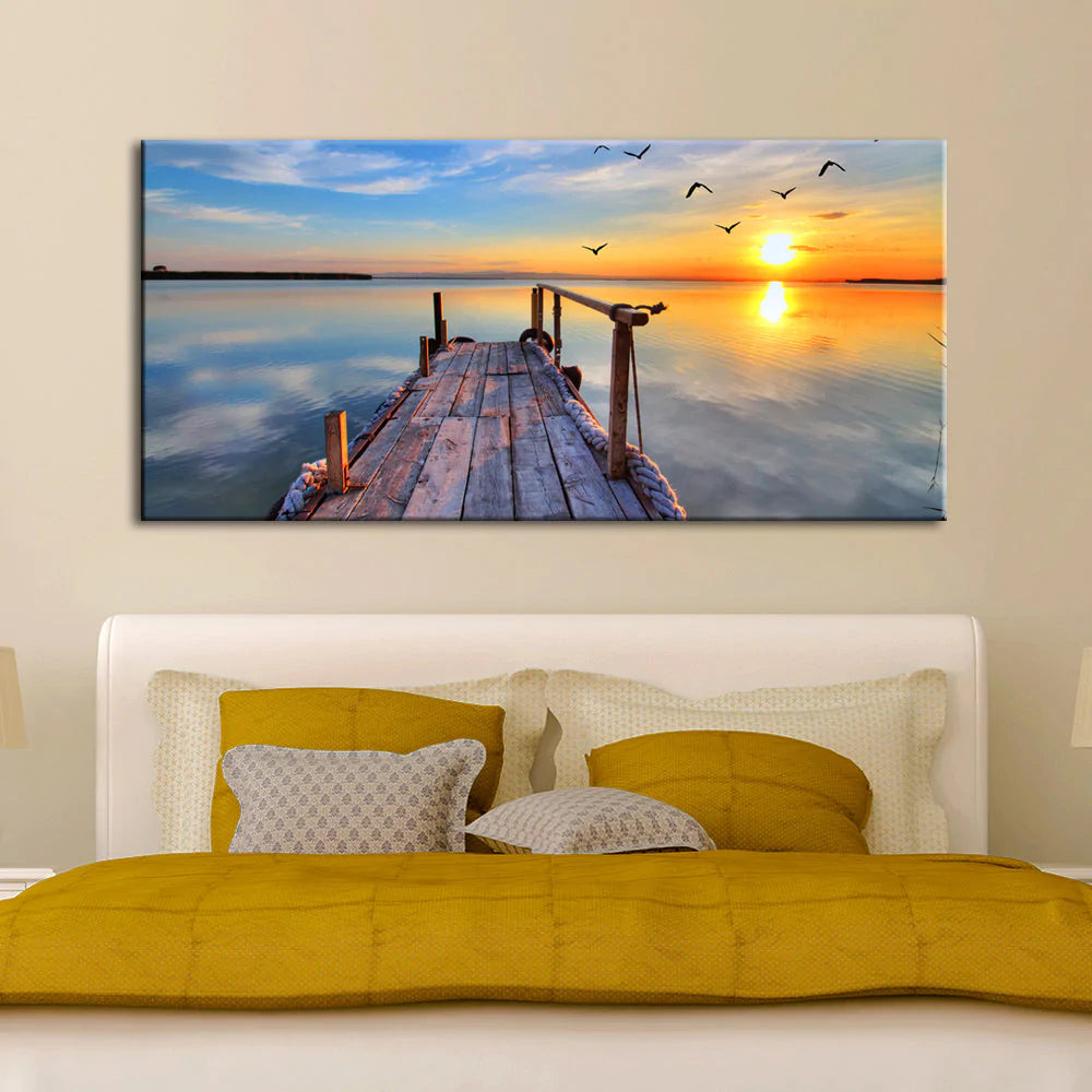 Beautiful Sunset Ocean Scenery wall Painting Canvas Online