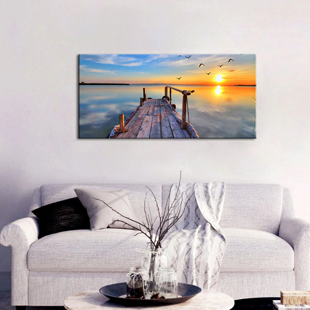 HD print Wall Painting Canvas of Sunset Ocean Scenery Online 