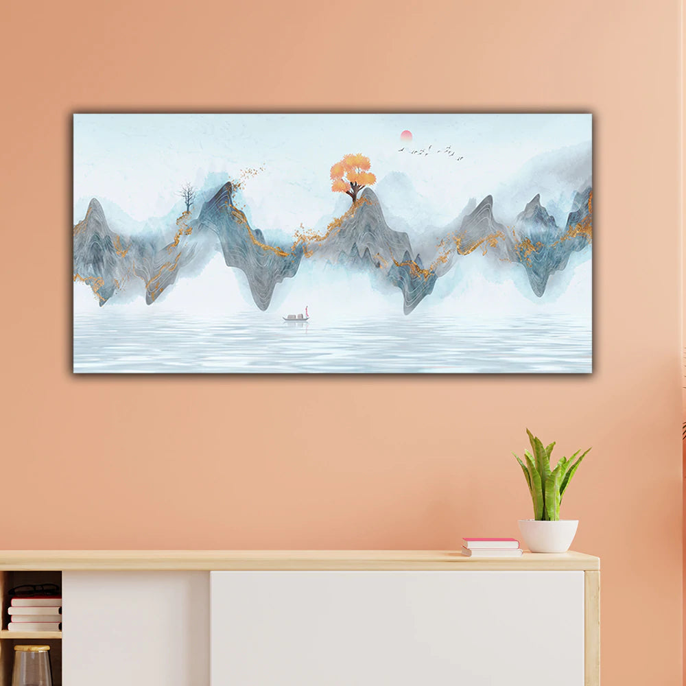 Beautiful Mountain Scenery Abstract Canvas Wall Painting